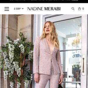 Nadine Merabi beaded bridal pant suit